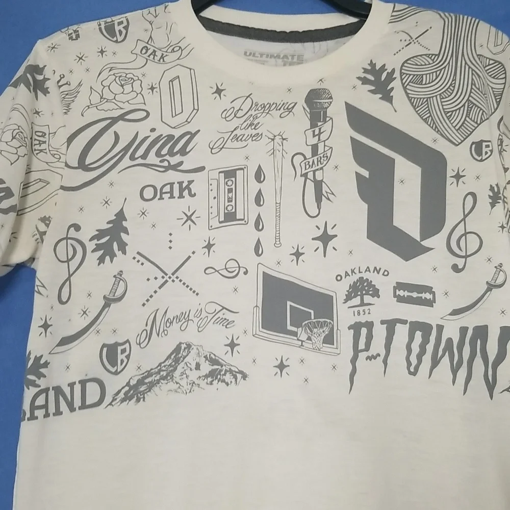 Adidas Men's White with Gray Graphics T-shirt Size S